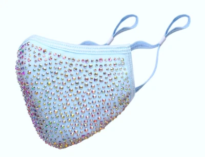 Rhinestone Face Mask Bling Crystal Mask Reusable Washable With Filter Pocket - Image 1 of 4