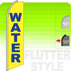 WATER - Swooper Flag Feather Banner Sign 2.5x11.5' Tall FLUTTER Style - yb - Picture 1 of 2