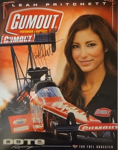 2014 Signed Leah Pritchett Top Fuel Handout Gumout 8.5 x 11  Fast Shipping - Picture 1 of 2