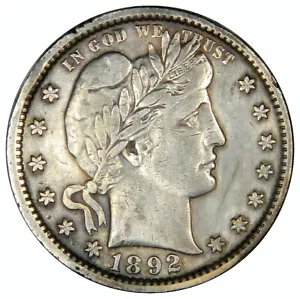 1892 BARBER QUARTER ~ NICE AU/BU ABOUT UNCIRCULATED ~ PRICED RIGHT! INV#3 - Picture 1 of 2