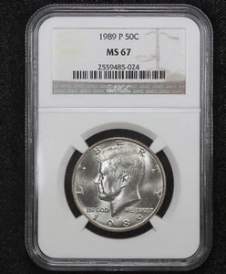 1989-P Kennedy Half Dollar NGC MS-67 4Q0G - Picture 1 of 4
