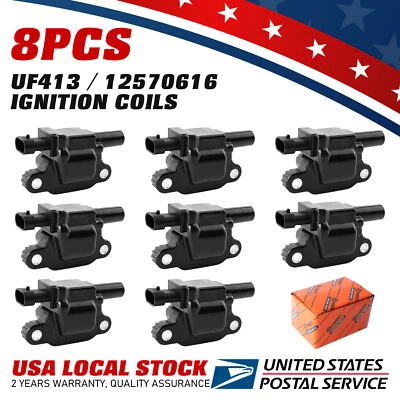 Bobina de encendido UF413 / 12570616 de alta calidad 8 piezas para GMC Sierra 1500 Classic Foto 1 de 4