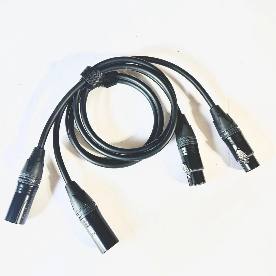 Pair of 3 FT Mogami 2549 / Neutrik Gold XX Series XLR 3 Pole Balanced Mic Cable - Image 1 of 1