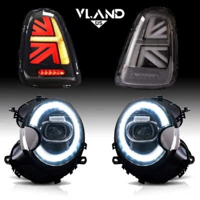 Für 2007–2013 Mini Cooper S R56 R57 R58 VOLL-LED-Scheinwerfer +klare Rücklichter - Bild 1 von 4