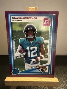 2025 Panini Donruss 🏈 Travis Hunter Purple Press Proof Rated Rookie #301. - Picture 1 of 2