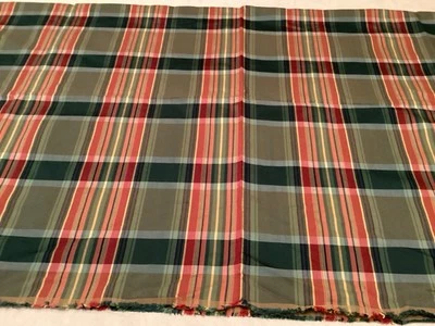 Vintage Green, Red, w/ yellow Upholstery Fabric 62" X 52"  Great for Christmas - Image 1 of 4