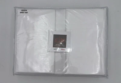 Bellino Linens Hotel Collection Cotton White  Percale Queen Sheet Set  NIP - Image 1 of 4
