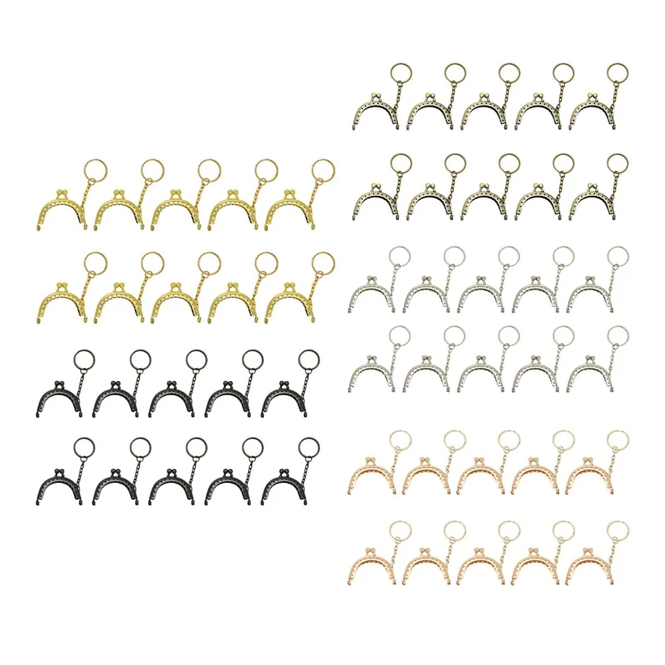 10x Metal Purse Frame 2 inch Metal Frame Bead Head Bag Kiss Clasp Lock for - Bild 1 von 1