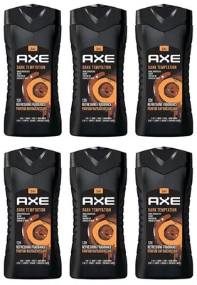 Axe Dark Temptation Body Wash for Men Dark Chocolate Scent, 12H 8.4 oz-6 Pack - Image 1 of 4