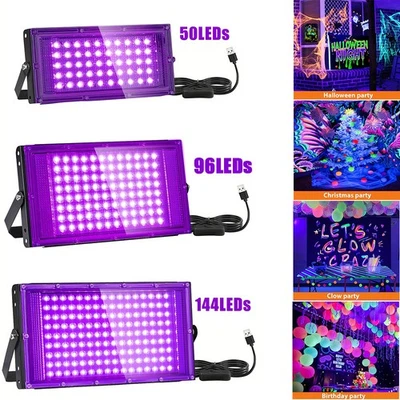 100W LED Black Light, Powerful UV Spotlight, 395nm UV Lamp for Christmas Lights - Image 1 of 4
