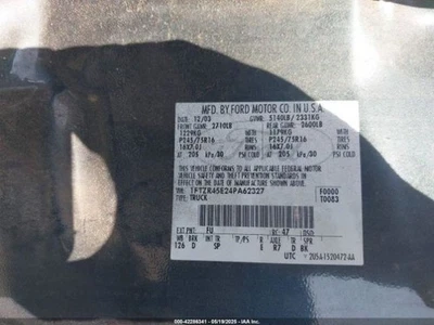 2004 福特 Ranger 4.0L 发动机 4WD VIN E 133K 英里原始设备制造商二手零件 — 第 1/4 张图片