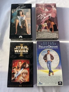 Classic VHS Movie Bundle (4) Flashdance/Dirty Dancing/Star Wars/Field of Dreams - Foto 1 di 9