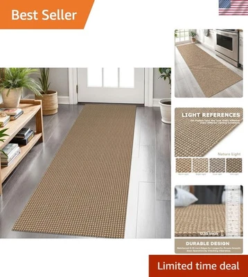 Stylish 2x6 ft Washable Kitchen Runner - Non-Slip Rubber Backed Boho Rug - Image 1 of 4