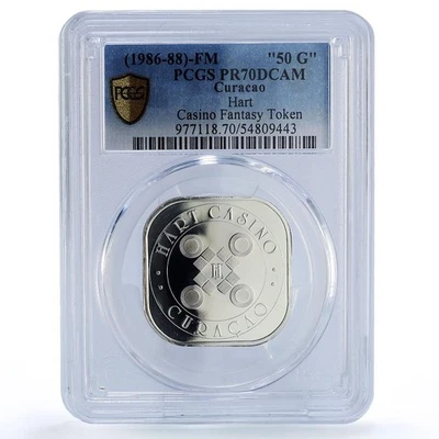 Netherlands Curacao Hart Casino Fantasy Token PR70 PCGS silver 1986 - 1988 FM - Image 1 of 4
