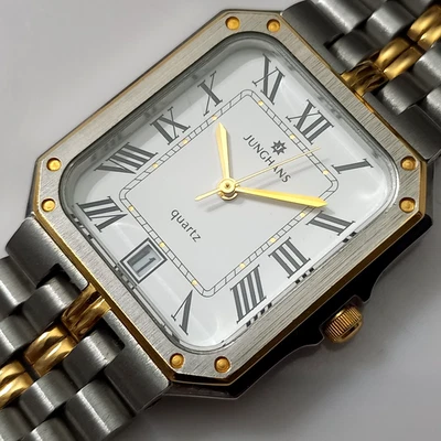 ELEGANTE NOS AÑOS 90 JUNGHANS RECTANGULAR CUARZO REF: 41/4137 + CAJA / GARANTÍA Foto 1 de 4