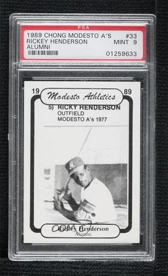 Frank Chong Modesto A's Rickey Henderson #33 1989 PSA 9 como nuevo patio Foto 1 de 2