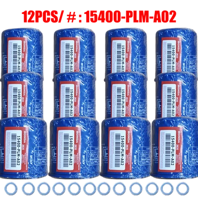 12pcs Honda Genuine Oil Filters WITH Drain Plug Washer 15400-PLM-A02 NEW SEALED Foto 1 de 4