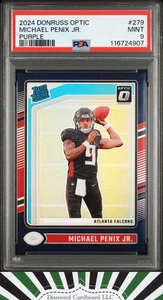 2024 Donruss Optic #279 Michael Penix Jr. PSA 9 Purple #/60 - Bild 1 von 2