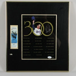 Nolan Ryan Signed 300th Win Ticket & 300 Win Program Display - COA JSA - Picture 1 of 8