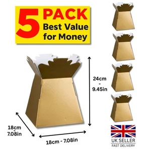 5-Pack Large Bouquet Flower Boxes | Florist Gift Living Vase 6 Colours Available - Picture 1 of 6