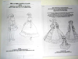 NG Creation Doll Sew Patterns Mr & Mrs Santa Claus Christmas fits Barbie Ken - Picture 1 of 2