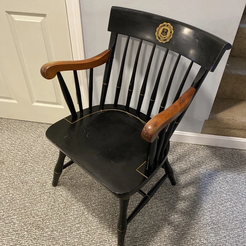 Rare Antique Nichols & Stone Vintage Wood Arm Chair University Of Rhode Island! Cover