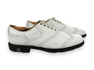 FootJoy FJ Icon Optiflex Wingtip Golf Shoes White Leather Mens Size 11.5 - Picture 1 of 7