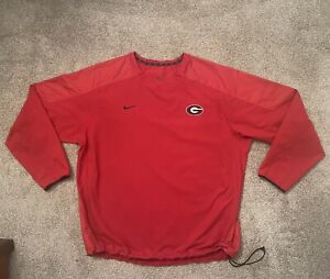 Nike Georgia Bulldogs Size XXL 2XL Pullover Windbreaker Shirt Polyester Red