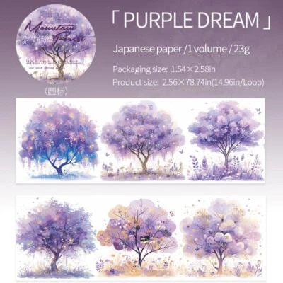 Woods Flowers Field Washi Tape Bullet Journal Album Supplies Scrapbook Stickers - Image 1 of 4