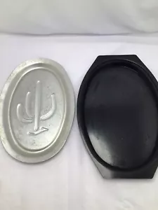 NordicWare Serv-a-Sizzler Steak Fajita Platter Holder Plate #24010 Cactus - Picture 1 of 6
