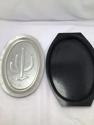 NordicWare Serv-a-Sizzler Steak Fajita Platter Holder Plate #24010 Cactus - Image 1 of 4