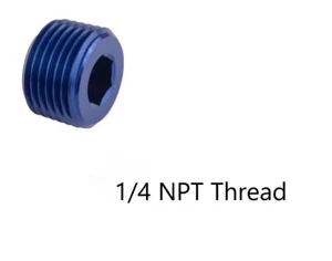 1/4 NPT Hexagonal Allen Key BLOQUEADOR DE ENCHUFE EN BLANCO AZUL Adaptador de aceite de combustible macho - Imagen 1 de 1