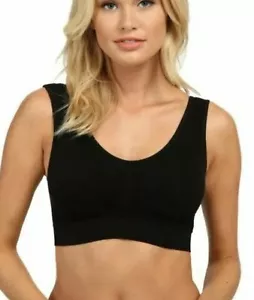 Coobie E2011 Womens Black Seamless Wide Strap Comfort Bra Size M - Picture 1 of 2