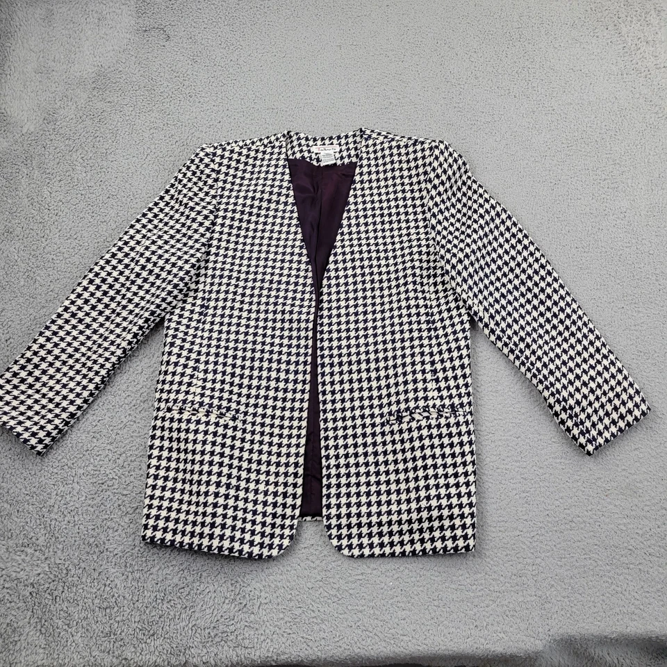 Talbots Blazer женский 16 белый шелк гончая открытые передние карманы с длинным рукавом - Изображение 1 из 4