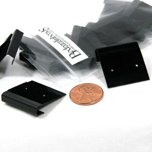 20 Black 1 inch Flocked Velvet & Plastic Lip Hanging Pair Earring Display Cards - Picture 1 of 1