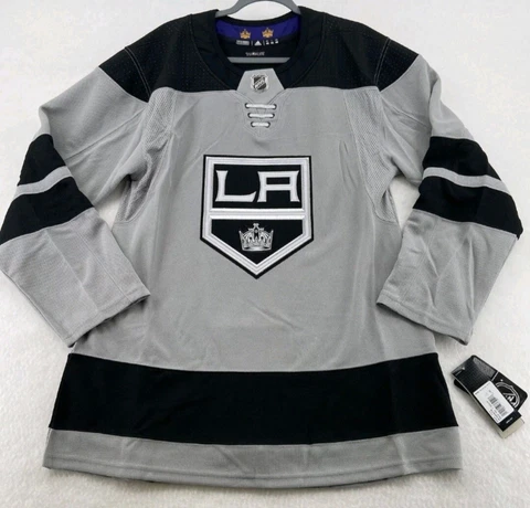 Adidas NHL LA Kings Authentic Climalite Alternate Gray Black Jersey 252JA Sz 52 Cover