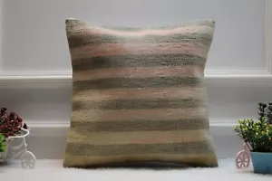 Vintage Kilim Pillow, Sofa Pillow, 16x16 inc Throw Pillow, Boho Decor Pillow, Ha - Picture 1 of 8