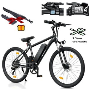 isinwheel 500W Electric Mountain Bike 60 Miles 20MPH 7-Speeds Commuter Bicycles - Picture 1 of 10