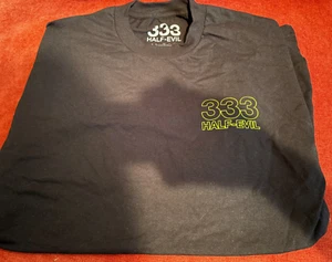 T-shirt 333 Half-Evil uomo nera lunga spiaggia grafica (taglia XL) extra large NUOVA - Foto 1 di 2