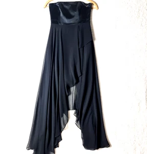 FOREVER NEW Womens Dress Size 8 Black Sleeveless Off the Shoulder Layered Skirt - Picture 1 of 11