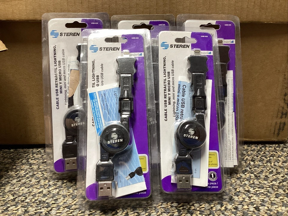 Cable USB Retractable Lighting, Mini Y Micro USB - Image 1 of 1