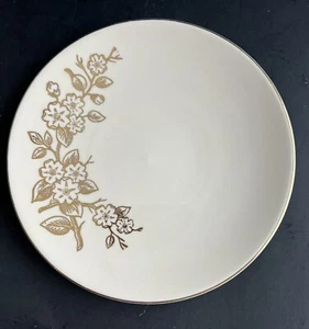 Vintage Knowles APPLE BLOSSOM Freda Diamond 6” Pie/Dessert Plate 22kt Gold - Picture 1 of 5