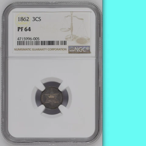 1862 NGC PR64 Mintage 550 Civil War PROOF Three Cents Silver $1,525-CU Cheap 3C Cover