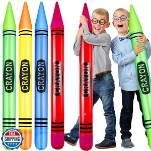 Glimin 4 Pcs 41.34 Inch Large Tall Inflatable Crayons Jumbo Neon Blow up Cray - Picture 1 of 5