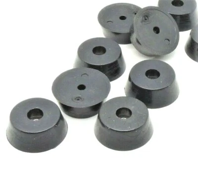 1/2” Tall Tapered Rubber Feet w Washer  1 1/4" OD Bumpers Various Package Sizes - Image 1 of 4