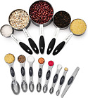 Measuring Cup and Magnetic Measuring Spoons Set, 5 Stainless Steel Nesting Measu