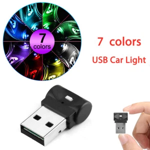 1/2/5 Mini LED USB Car Light Interior Mood Neon Atmosphere Ambient Lamp 7 Colors - Picture 1 of 12