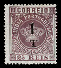 PORTUGUESE INDIA, PORTUGAL: 1881 CLASSIC STAMP UNUSED SURCHARGE SCT#133 CV $35