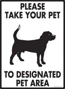 Take Pet to Designated Pet Area Sign - Dog Potty Exterior Aluminum Sign - 9 x 12 - Bild 1 von 2