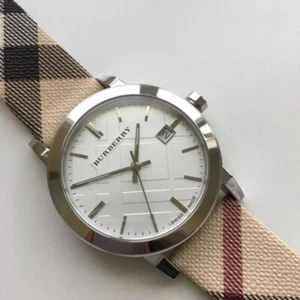 Brand New Burberry Heritage Check Stainless Steel Women's Watch 38mm BU9022 - Picture 1 of 6